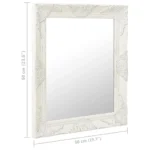 Ornate Wall Mirror - Baroque Style - White - 50 x 60cm