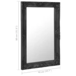 Wall Mirror Baroque Style - Black - 50 x 80cm