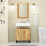 Sink Cabinet - Solid Mango Wood - Natural Finish - 62 x 33 x 58cm