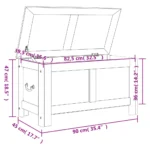 Storage Chest With Brown Lid - Acacia Wood - White - 90 x 45 x 47cm