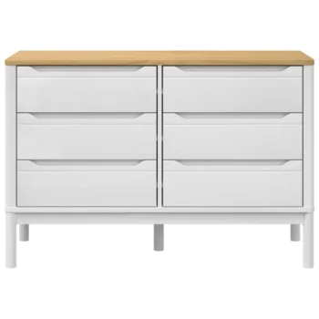 Chest of Drawers Solid Pine Wood - White - 111 x 43 x 73.5cm