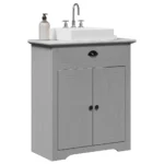 Bathroom Sink Cabinet - Solid Pinewood - Grey - 70 x 35 x 80cm