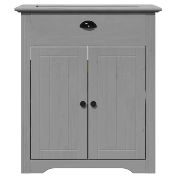 Bathroom Sink Cabinet - Solid Pinewood - Grey - 70 x 35 x 80cm