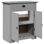 Bathroom Sink Cabinet - Solid Pinewood - Grey - 70 x 35 x 80cm